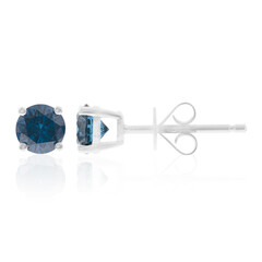 Boucles d'oreilles en or et Diamant bleu