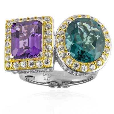 Bague en argent et Fluorite bleu pétrole (Dallas Prince Designs)