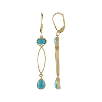 Boucles d'oreilles en argent et Turquoise Sleeping Beauty (KM by Juwelo)