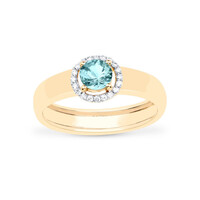Bague en or et Aigue-Marine AAA