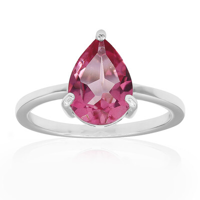 Bague en argent et Topaze mystique flamant rose