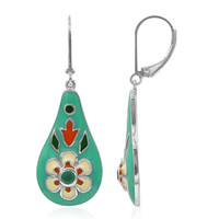 Boucles d'oreilles en argent et Emeraude du Brésil (TPC)