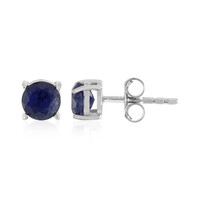 Boucles d'oreilles en argent et Saphir bleu de Madagascar