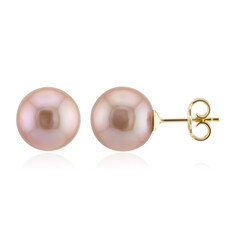Boucles d'oreilles en argent et Perle Ming de couleur pourpre (TPC)