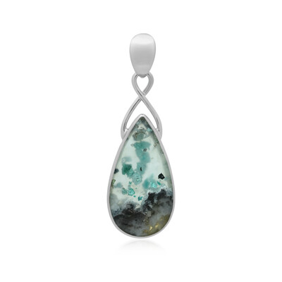 Pendentif en argent et Silice de gemme (Bali Barong)
