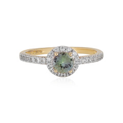 Bague en or et Tanzanite verte