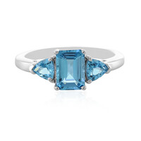 Bague en argent et Topaze bleu Suisse