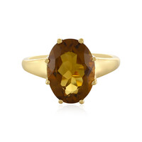 Bague en argent et Quartz cognac