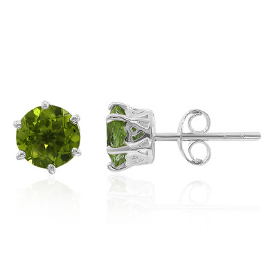 Boucles d'oreilles en argent et Péridot de Birmanie