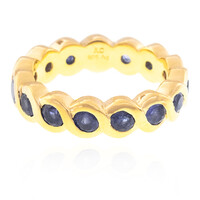 Bague en argent et Saphir bleu de Madagascar