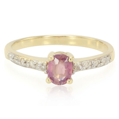 Bague en or et Saphir Padparadscha non chauffé