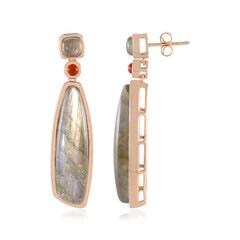Boucles d'oreilles en argent et Labradorite cuivrée de Maniry (KM by Juwelo)