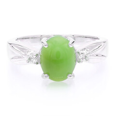 Bague en argent et Chrysoprase impériale