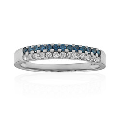 Bague en platine et Diamant SI2 bleu