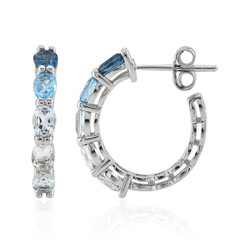 Boucles d'oreilles en argent et Topaze bleu de Londres