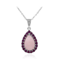 Collier en argent et Opale rose