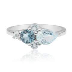 Bague en argent et Topaze bleu ciel