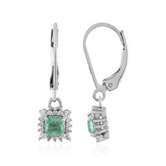 Boucles d'oreilles en argent et Emeraude d'Ethiopie