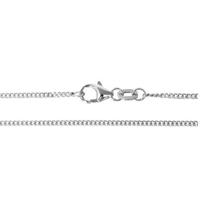 Or blanc 375/1000 - Chaîne maille gourmette - 50cm - 3,11 g