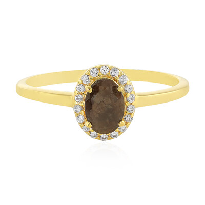 Bague en argent et Saphir chocolat