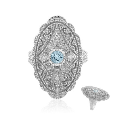 Bague en argent et Topaze bleu ciel