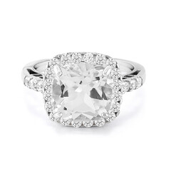 Bague en argent et Topaze blanche