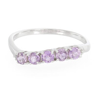 Bague en argent et Saphir pourpre de Ceylan non chauffé