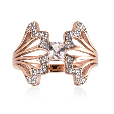 Bague en or et Béryl rose non chauffé