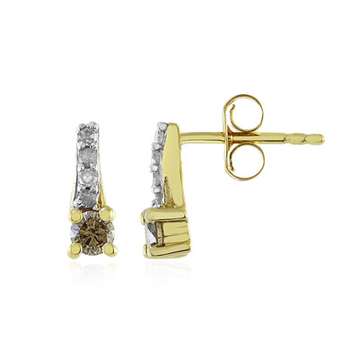 Boucles d'oreilles en argent et Diamant champagne I4