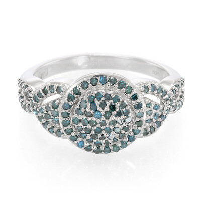 Bague en argent et Diamant fantaisie