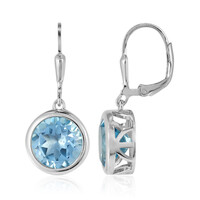 Boucles d'oreilles en argent et Topaze bleu ciel