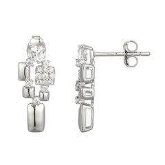 Boucles d'oreilles en argent et Topaze blanche (Adela Silber)