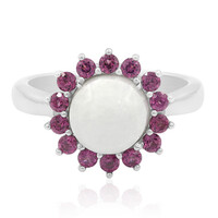 Bague en argent et Jadéite Blanche