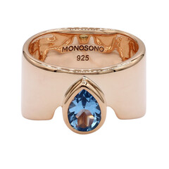 Bague en argent et Topaze bleu Suisse