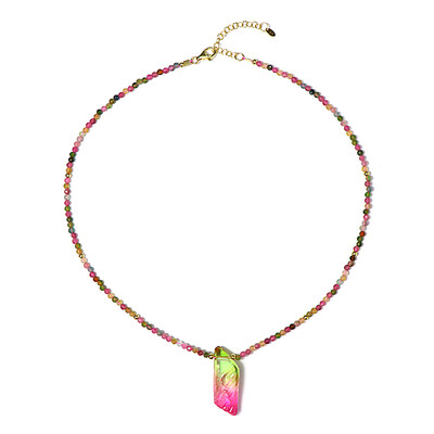 Collier en argent et Quartz multicolore