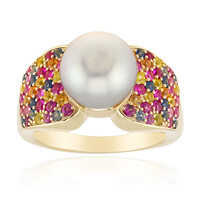 Bague en or et Perle argentée des mers du sud (Michelle Albala)