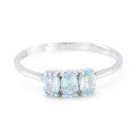 Bague en argent et Tourmaline cuprifère