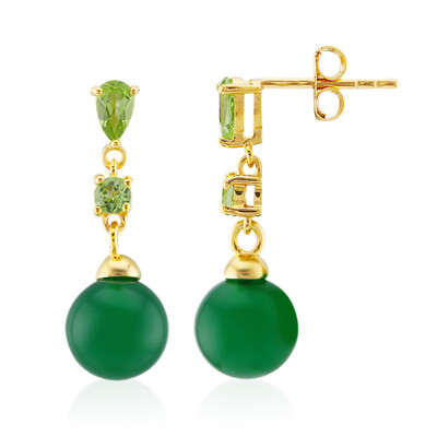 Boucles d'oreilles en argent et Onyx vert