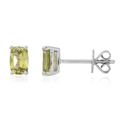 Boucles d'oreilles en platine et Grenat du Mali