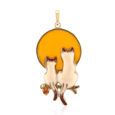 Pendentif en argent et Saphir orange