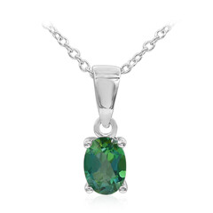 Collier en argent et Topaze vert papillon