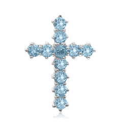 Pendentif en argent et Topaze bleu Suisse