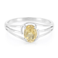 Bague en argent et Quartz champagne