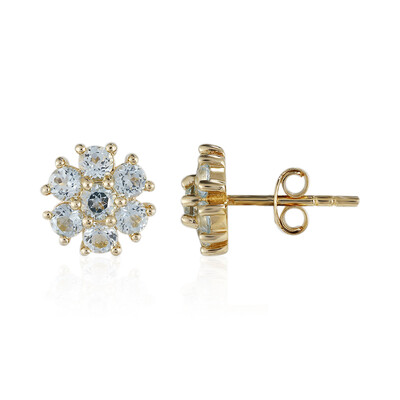 Boucles d'oreilles en argent et Topaze bleu ciel