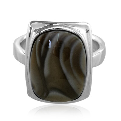 Bague en argent et Silex des Monts Sainte-Croix (dagen)
