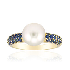 Bague en or et Perle blanche des mers du sud (Michelle Albala)