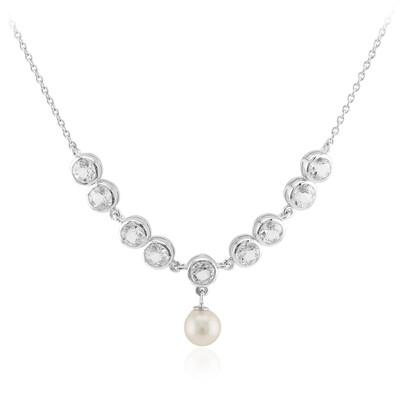Collier en argent et Perle blanche de culture d'eau douce