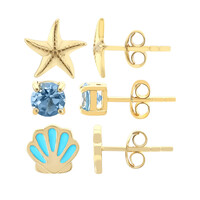 Boucles d'oreilles en argent et Topaze bleu ciel