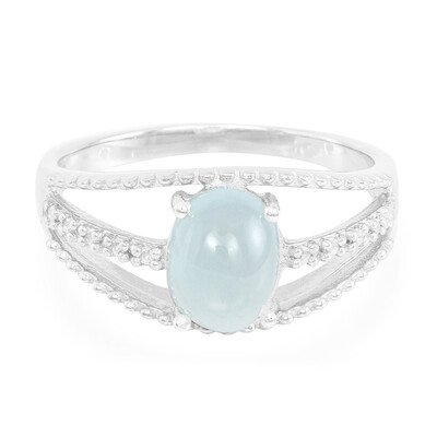 Bague en argent et Aragonite bleue