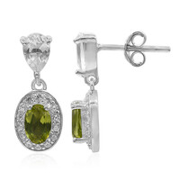 Boucles d'oreilles en argent et Péridot de Birmanie